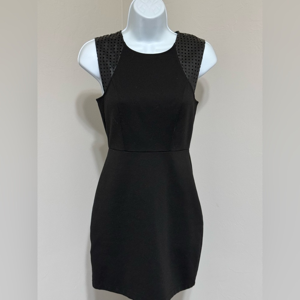 BCBGeneration Black Mini Dress with Mesh Detail